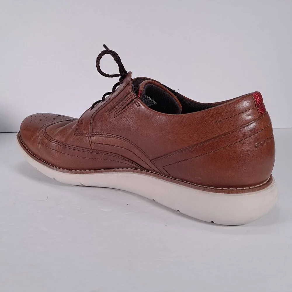 Rockport Total Motion Sport Wingtip Shoes Men 10.5 Brown Leather Oxford CH2508